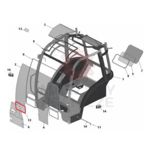 Szyba przednia mała prawa Ursus H